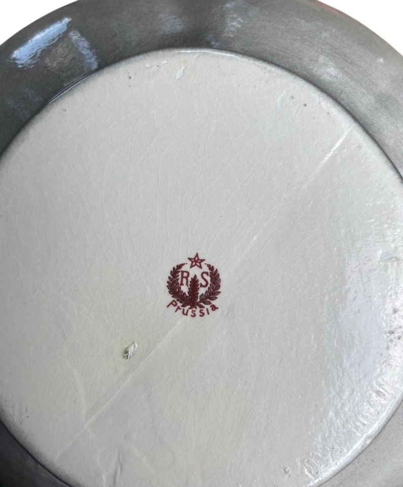 Soporte de lavado de madera vintage con espejo, cuenco y jarra de agua RS Prusia Foto 2 de 4