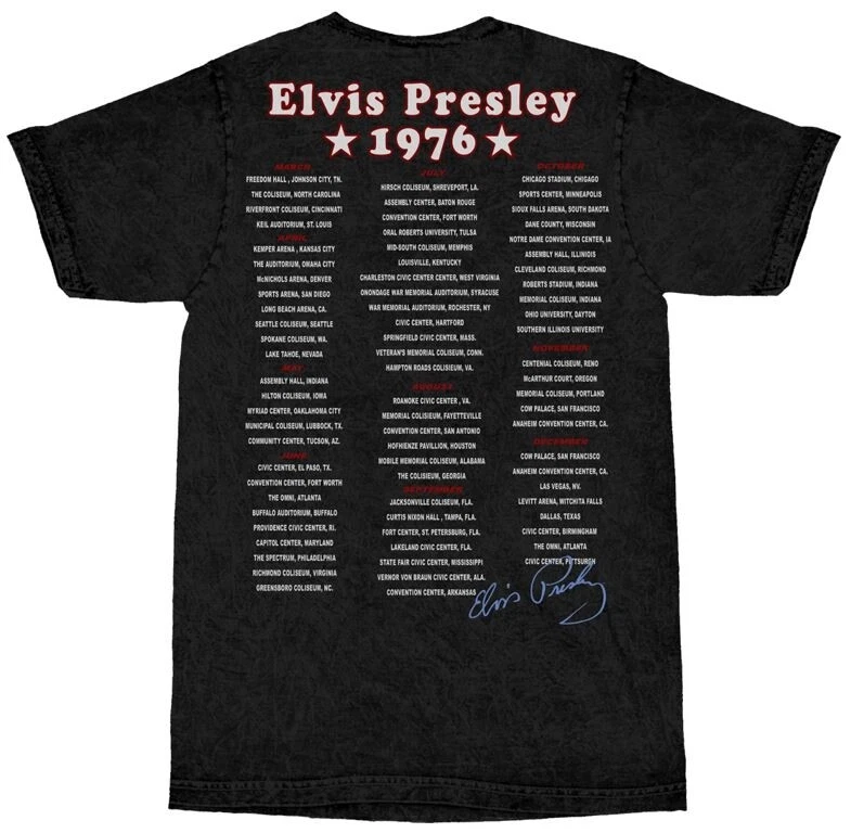 Elvis Presley 1976 Tour Double Sided T-Shirt