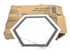 Lot of 30 Art3D Peel & Stick Rigid Vinyl Floor Tiles White/Black Marble Design