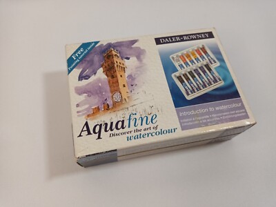 New Daler-Rowney Introduction to Watercolour Aquafine 12 Tubes Watercolor Paint