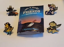 Cute & Deadly Friends Western Pals Enamel Pin Blind New Open Set Of 4