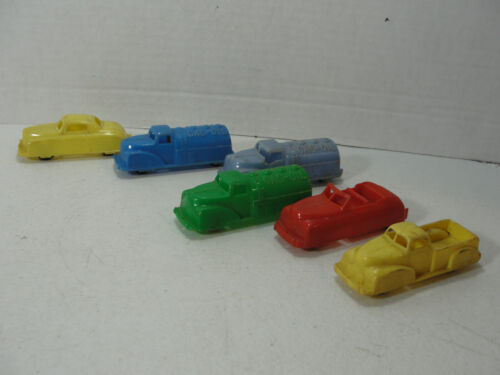 VINTAGE LOT OF (6)  RENWAL CARs + TRUCKS  PLASTIC - Picture 1 of 9