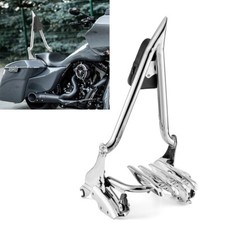 Chrome 27" Backrest Sissy Bar & Luggage Rack & Docking For Harley Touring 09-13