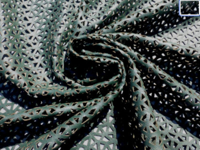 lambskin leather hide skin Dark Green Abstract Laser Cut Perforated
