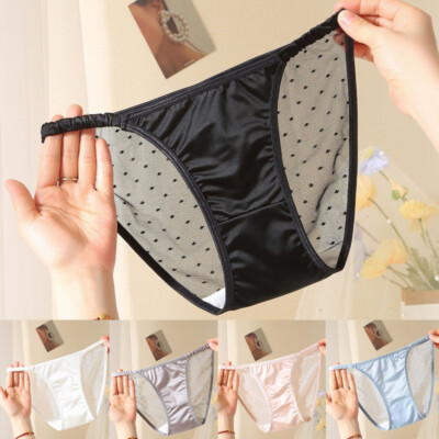 1/5 Pack Lot Womens Satin Silky Panties Underwear Sheer See Through String Brief
