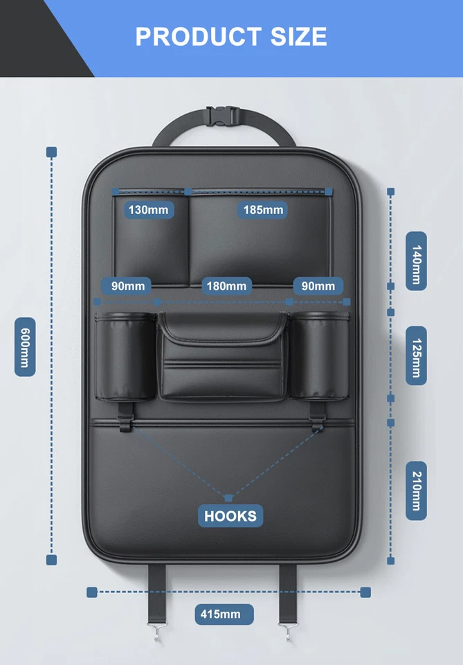 Organizador de botas de coche bolsa de almacenamiento asiento trasero colgante bolsillo accesorios anti patadas Foto 2 de 4