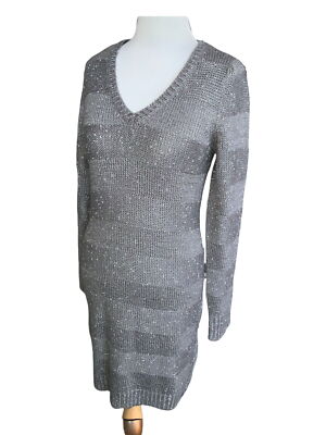 apt 9 knit dress Apt. 9 Women's Gray/wht/blk knit Fit N' Flare Dress 3/4 Slv SZ PL