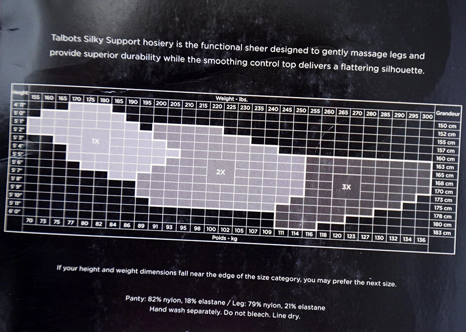Pantimedias Talbots SILKY SUPPORT Control Top Puntera Transparente Talla A, B, C, 1X, 2X ~ NUEVAS Foto 4 de 4