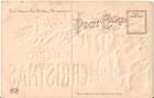 ANTIQUE EMBOSSED CHRISTMAS Postcard, SANTA FILLING STOCKINGS, HOLLY. — photo 2