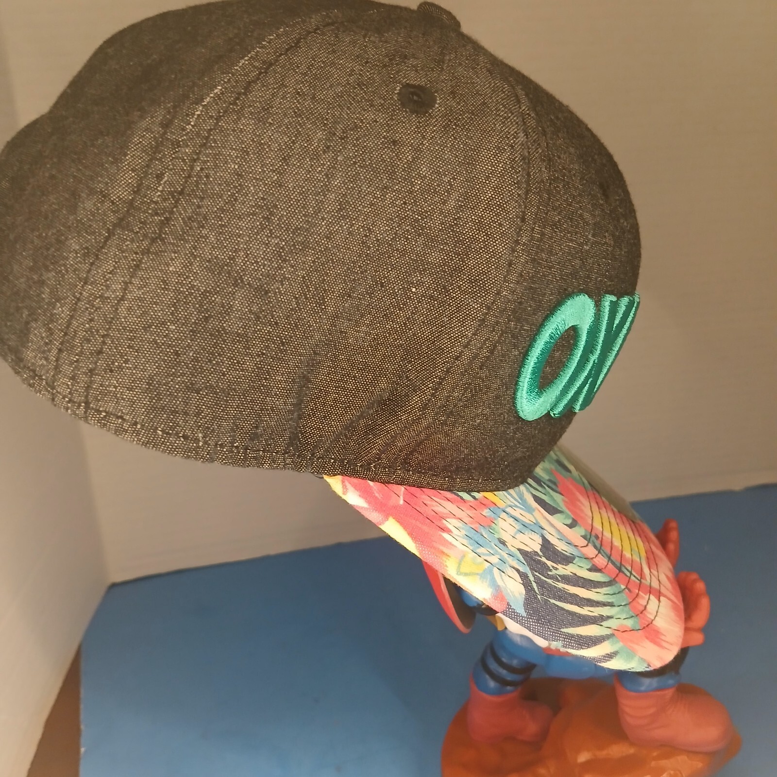 Oxnard SnapBack Hat Black/green With Flowers - image 3