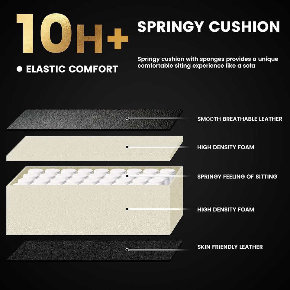 Office Gaming Racing Recliner Swivel Lumbar Massage Chair Beige eBay