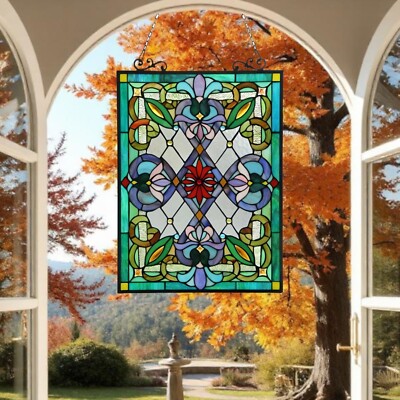 Tiffany Style Stained Glass Window Panel Suncatcher - Victorian
