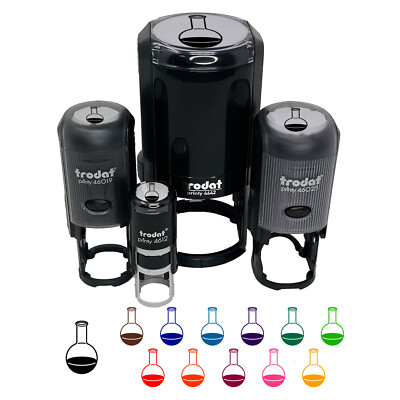 Glass Boiling Flask Chemistry Science Self-Inking Rubber Stamp Ink Stamper