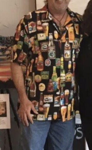 Cactus Black Label Men XL Hawaiian Beer Shirt-Phen
