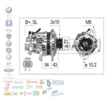 ALTERNATORE  75A 14V PER MITSUBISHI L 200 PAJERO PAJERO SPORT 2.5 D TD