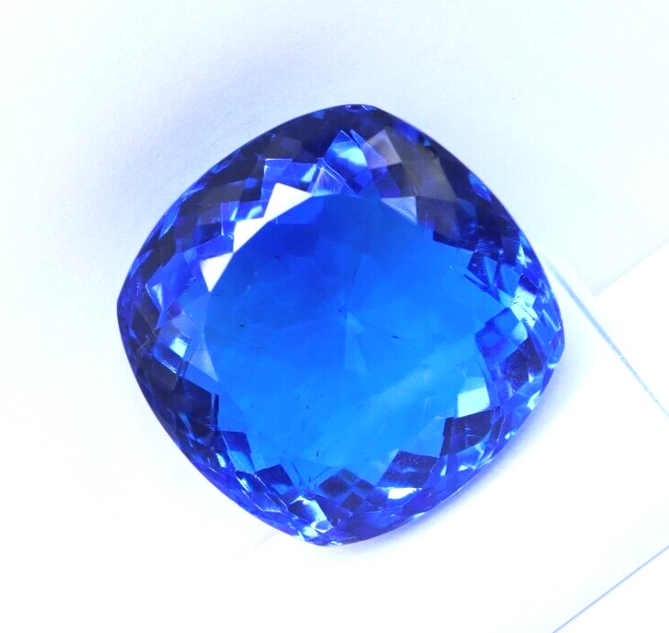 Piedra preciosa suelta certificada brasileña corte cojín topacio azul natural 300 quilates Foto 2 de 4