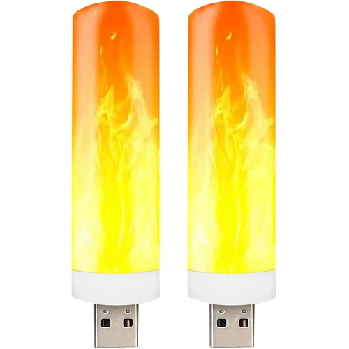 2Tlg. USB Flammen Lampe LED Flammeneffekt Kerzen Licht Glühbirne Party Xmas Deko - Bild 13 von 13