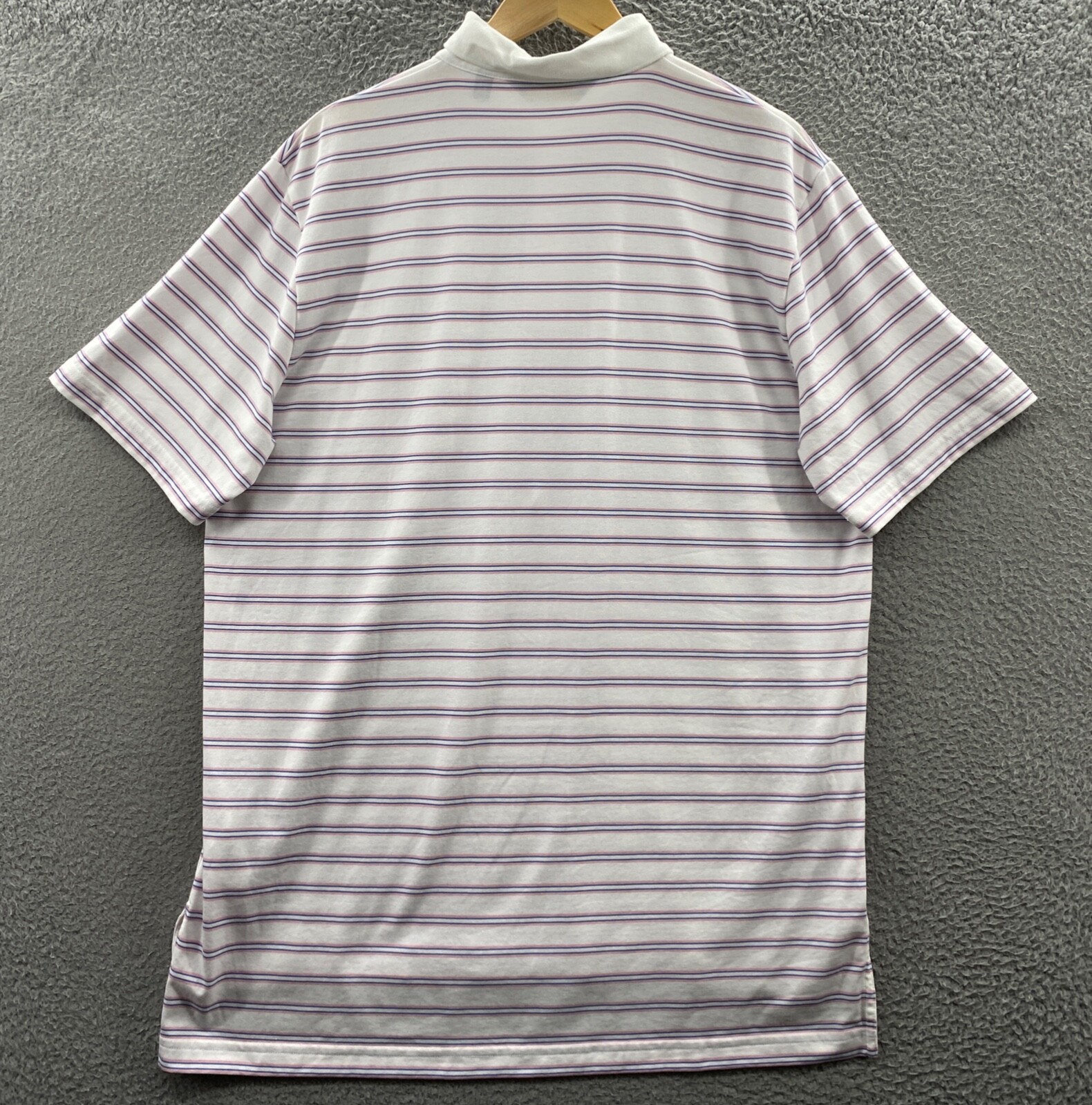 Ralph Lauren Polo Golf Camicia Adulto Grande Bianco Rosa Blu Wicking Pony Pima Uomo