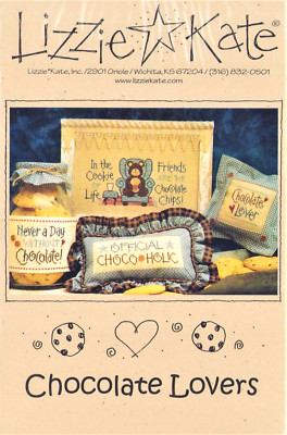 Cross Stitch Primitive Chocolate Lovers Bear Cookie Chips Friends OOP Vintage