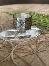 stamped wide sterling silver ring 7
