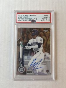 Kyle Lewis 2020 Topps Chrome Rookie Autographs PSA 9 MINT On Card AUTO PSA 10