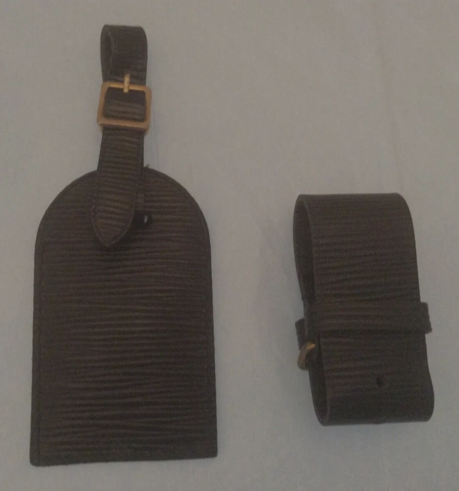 LOUIS VUITTON EPI Line STRAP HOLDER/Address Tag for KEEPALL/BANDOULIERE Black #7 - Image 2 of 3