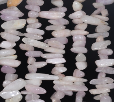 13-16MM  KUNZITE GEMSTONE STICK PEBBLE CHIP LOOSE BEADS 7.5''