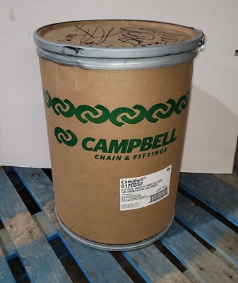 Campbell 0120332, 3/16'' Grade 30 Proof Coil Chain 1000 ft/Drum 3 Galvanized 27B