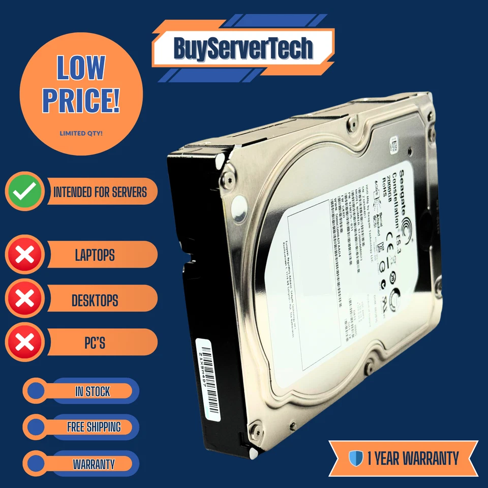 Seagate ST3000NM0023 3TB 7200RPM 6Gb/s SAS 3.5" HDD | Constellation ES.3 | 1 Yr - Image 3 of 4