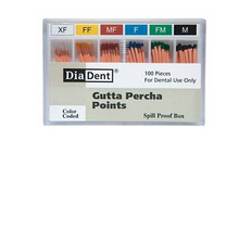 Obturation Gutta Percha Non-Marked - Accessory Sizes By DiaDent 100 PER Pack 