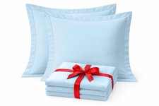Euro Pillow Shams Set of 2   European Size 24x24, 600 Thread Count 100 Natur...