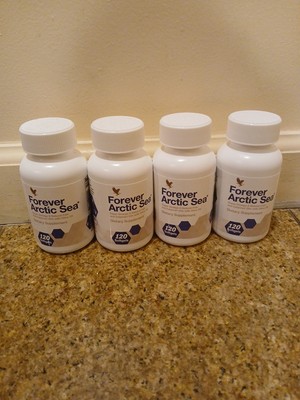 4 bott. of FOREVER ARCTIC SEA (120 Softgels ea) HALAL