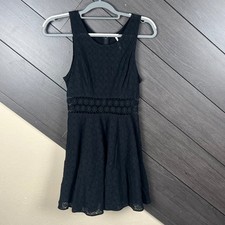 Free People Womens Lace Dress Sleeveless Waist Detail Size 0 Black Boho