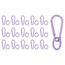 16Pcs Spring Snap Clip Keychain Clips Buckle with O Ring Purple