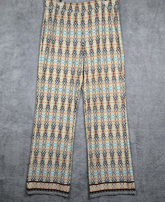 Wide Leg Women's Pants Elastic Waist Southwest Design Stretch Size 1X