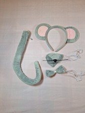 Four Piece Mouse Costume For Kids Headband, Nose, Bow Tie, And Tail New