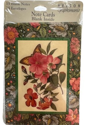 Vintage Floral Note Cards Set 15 Cards 15 Envelopes Sealed Nelson 