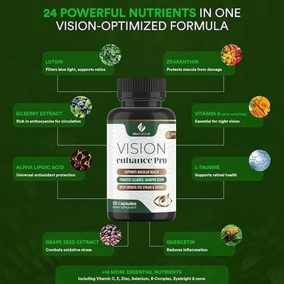 Vision Enhance Pro   Eye Wellness Supplement with Lutein, Zeaxanthin & Botanical