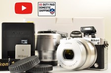 Top Mint SC: 803 Nikon 1 J5 Silver W zoom kit 10-30mm 30-110mm VR US Stock