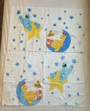 Vintage Sesame Street Outer Space 2 pillowcases Big Bird Cookie Monster