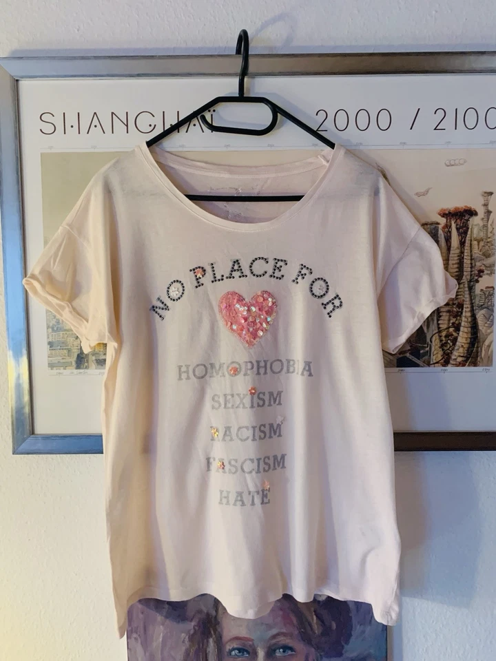 Frogbox Princess Goes Hollywood T-Shirt Rosa Herz Pailletten Gr 40 - Bild 2 von 4