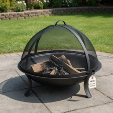 Contemporary 22-Inch Fire Pit Spark Screen with Easy Access - Backyard Essential