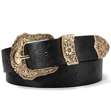 Ladies Western Belt for Women, Adjustable Cowboy Cowgirl Belts for Jeans Dresses