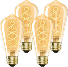 E26 LED Bulb 4W 40W Equivalent Vintage Edison Warm White 2200K Amber