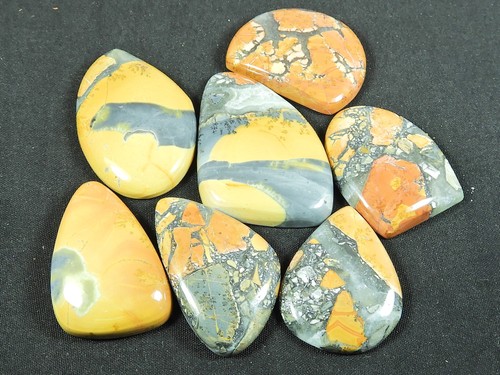 30-40MM Natural Malingano Jasper Mix Cabochon Loose Gemstone 7Pcs Lot 285Cts C01 - Picture 2 of 9
