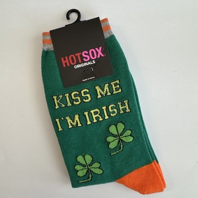 Hot Sox Originals St Patrick Day Holiday Lucky Crew Socks Green Color One Size