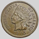1905 Indian Head Cent Brown 620 4 diamonds BU