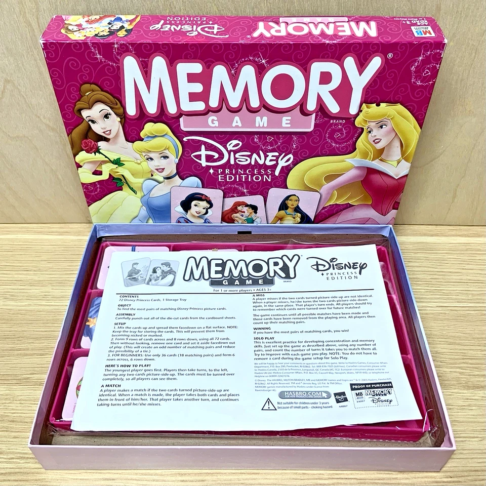 Disney Princess Memory Game by Milton Bradley – Complete Set / Box Little Wear - Image 2 of 4