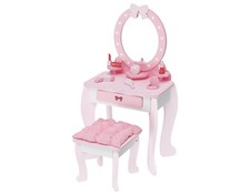 Playtive Schminktisch Kosmetiktisch M&auml;dchen Hocker Spiegel Holz inkl. Zubeh&ouml;r