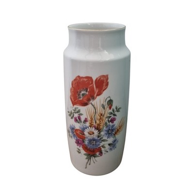 Vintage DDR Vase Lichte Fine China Porzellan Made in GDR Blumen Mohn Deko